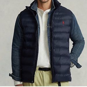1XB Polo Ralph Lauren Packable Water-Repellent Bubble Vest Navy MSRP $208